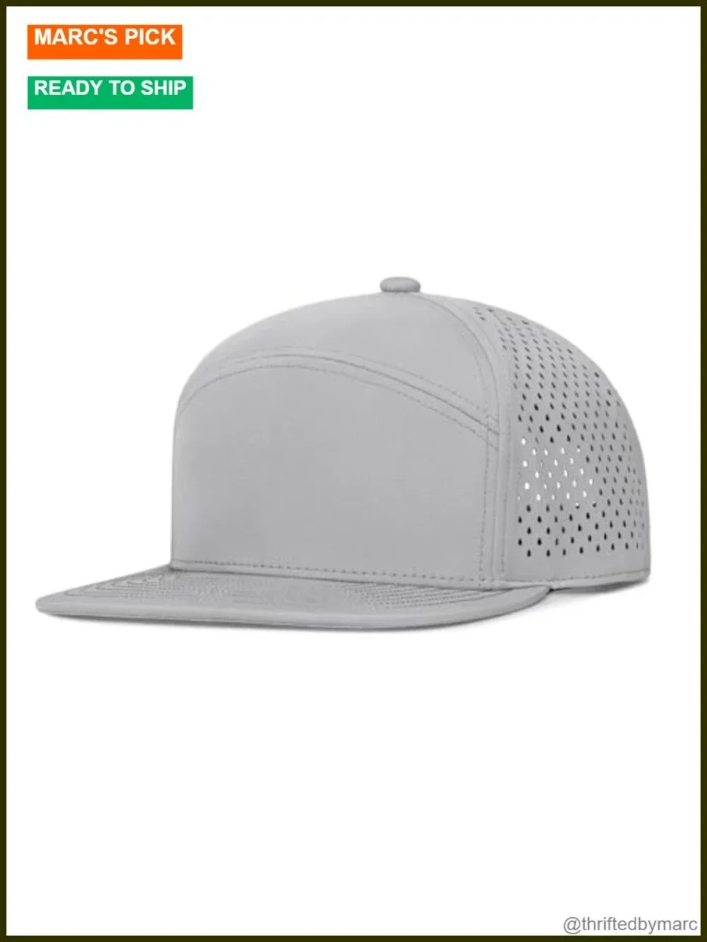 Performance Snapback Hat Flat Bill Cap Golf Running Workout Unisex